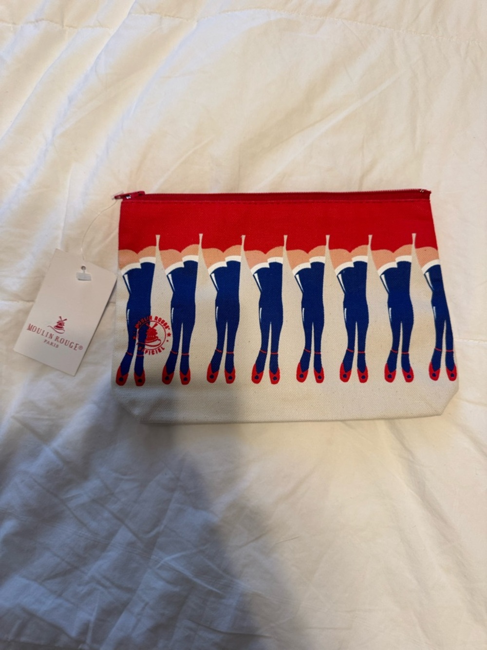 Moulin Rouge Paris Red, Blue & White Zip Pouch Pochette Gambettes